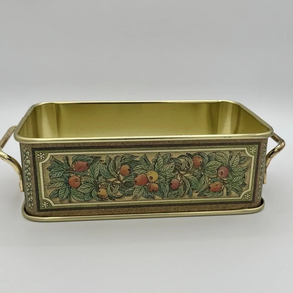 Vintage Pyrex 213 Fruit Harvest Amber Loaf Pan‎ w Metal Cradle 1.5 Qt